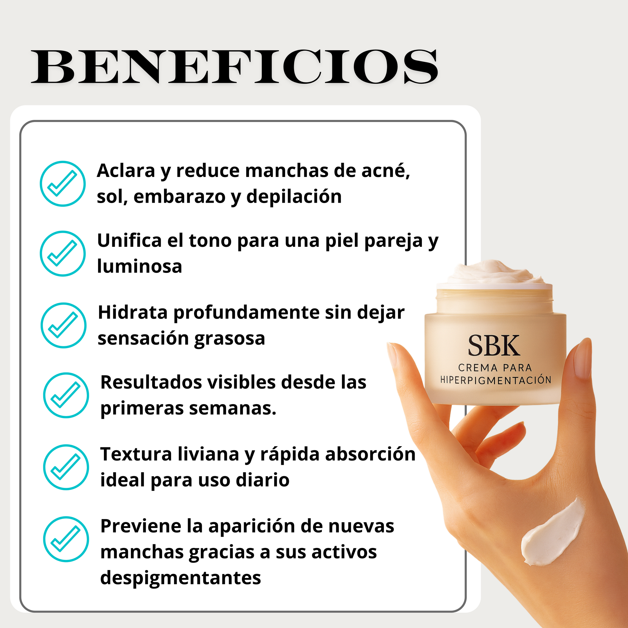 SBK Crema Despigmentante 🌸 elimina manchas y unifica el tono