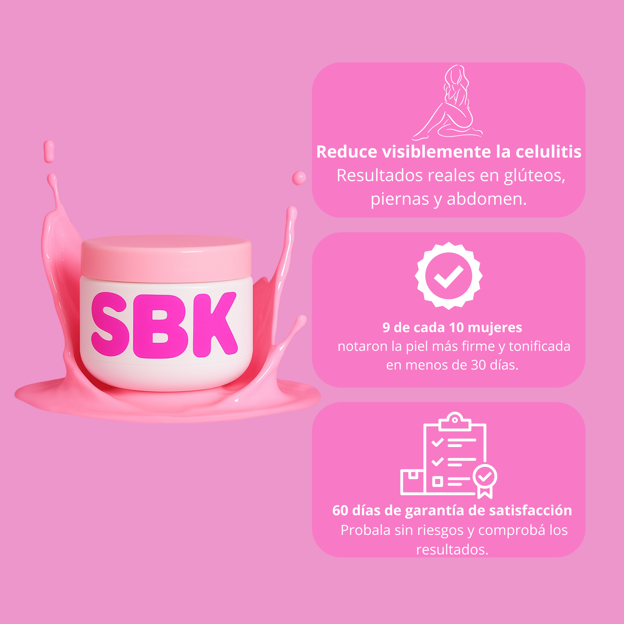 Crema Anticelulitis Reafirmante SBK 200ml 🧴✨Con Cafeína, Centella Asiáticas